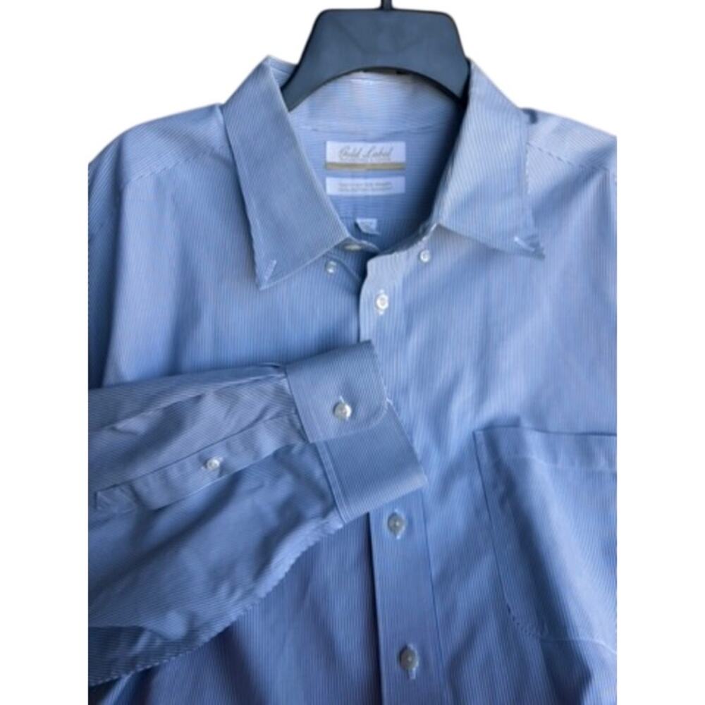 Gold Label Roundtree & Yorke Men’s Dress Shirt 18.5 2XL BIG Non-Iron 100% Cotton